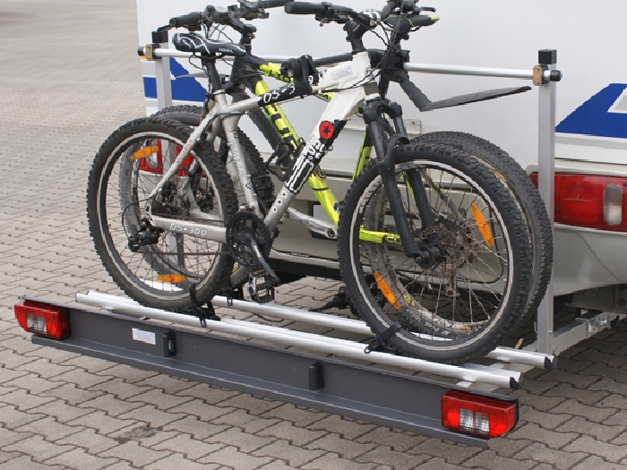 ALUTRANS MAXX Wohnmobil Fahrradträger für 2 Fahrräder o. E-Bike spez. für Ford Transit Custom, Tourneo Custom Bj. 2013- o. AHK