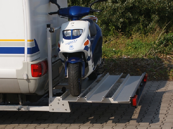 ALUTRANS Premium 2 Roller/ Motorradträger, 150kg spez. für Ford Transit FT 300-350 Bj. 2000-2014_o_AHK