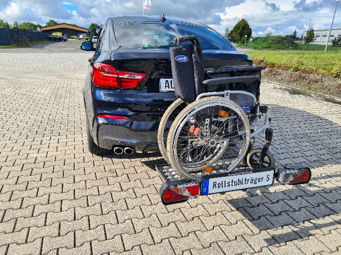 AA-AKTION: ALUTRANS Heckträger Rollstuhl m. Aluminiumwanne 800x400mm f. Rollstuhl faltbar