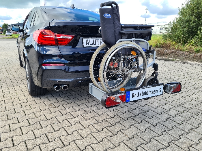 AA-AKTION: ALUTRANS Heckträger Rollstuhl m. Kunststoffwanne 800x400mm f. Rollstuhl faltbar