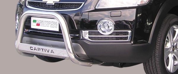Frontschutzbügel Kuhfänger Bullfänger für Chevrolet Captiva 2006-2010, Medium Bar Mark 63mm Edelstahl Omologato Inox