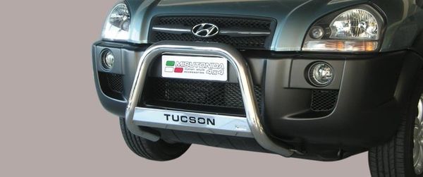 Frontschutzbügel Kuhfänger Bullfänger für Hyundai Tucson 2004-2010, Medium Bar Mark 63mm Edelstahl Omologato Inox