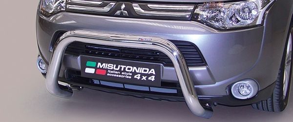 Frontschutzbügel Kuhfänger Bullfänger für Mitsubishi Outlander 2013-2015, Super Bar 76mm Edelstahl Omologato Inox