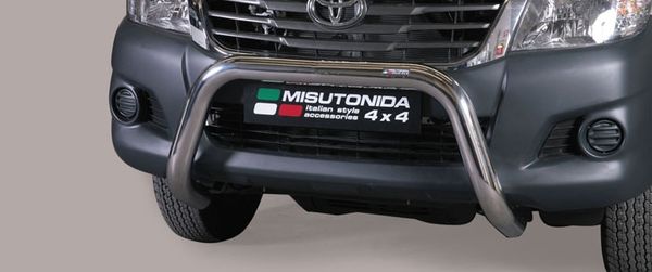 Frontschutzbügel Kuhfänger Bullfänger für Toyota Hi-Lux 2011-2015, Super Bar 76mm Edelstahl Omologato Inox