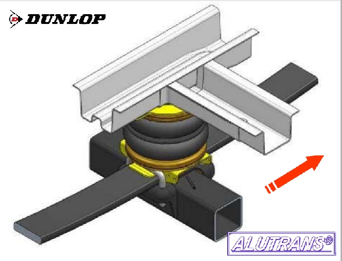 Aktion-Empfehlung: Citroen Jumper Eurochassis 230 (1994-2001), FZG. m. ABS, passende Zusatz-Luftfederung 8 Zoll Zweikreis Doppelfaltenbalg- Dunlop, ALUTRANS, syst. LF3