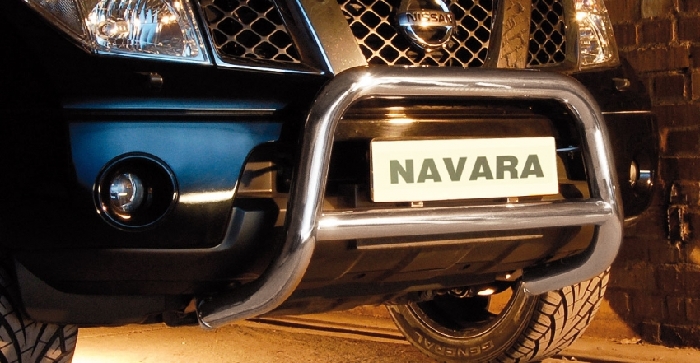 Frontschutzbügel Kuhfänger Bullfänger für Nissan Navara D40 2005-2010, Steelbar Q 70mm, schwarz beschichtet