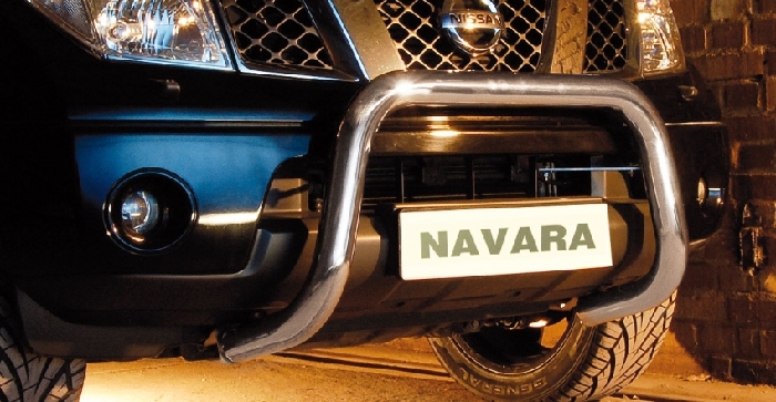 Frontschutzbügel Kuhfänger Bullfänger für Nissan Navara D40 2005-2010, Steelbar 70mm, schwarz beschichtet