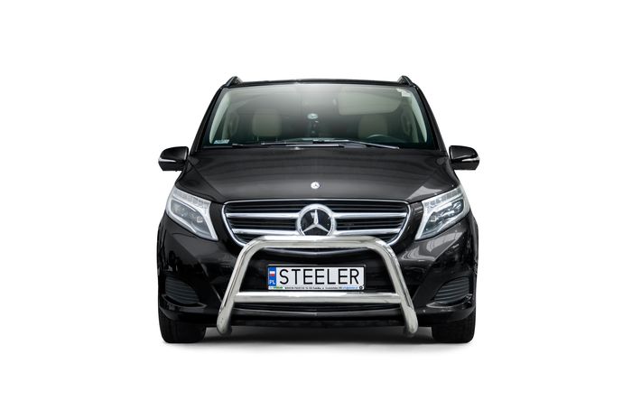 Frontschutzbügel Kuhfänger Bullfänger für Mercedes V-Klasse 2014-2020, Steelbar Q 70mm, schwarz beschichtet